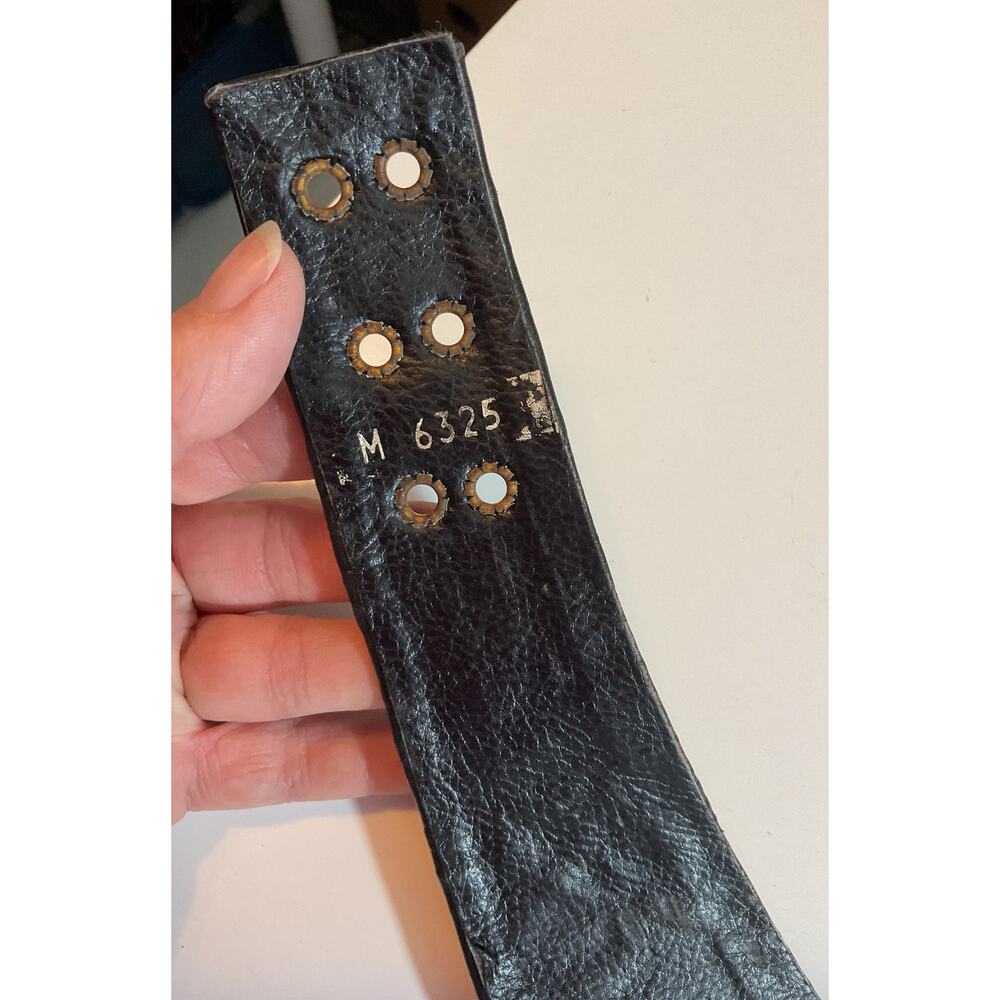 80s Nina Arjani Medium Leatherock Belt Rhinestones & Pearls Leather - Picture 10 of 10